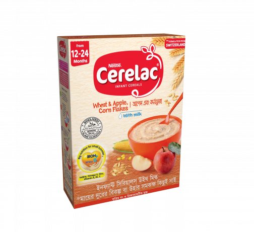 Nestle Cerelac Stage 4 Wheat & Apple, Corn Flakes (12-24 m) - BIB (400 gm)