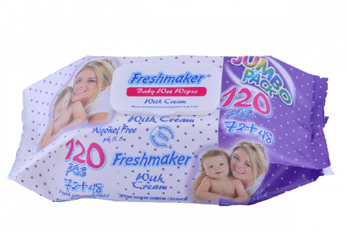 Freshmaker Wet Wipes With Cream 120 Pcs/Pack