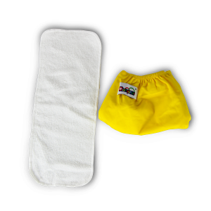 Qianqunui Reusable Diaper Pant With 2 Towel Pad (Yellow)