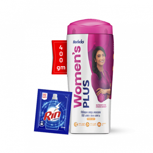 Women Plus Horlicks Health and Nutrition Drink Jar 400g with Rin Liquid - 35ml Free