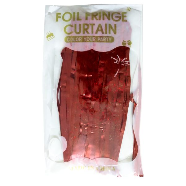 Foil Fringe Curtain – Red – SNEHO