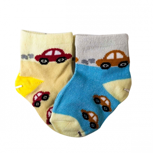 Baby Socks 2 Pair Set (1-2 years) - Car (Random Color)