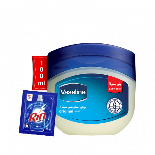 Vaseline Petroleum Jelly 100ml with Rin Liquid - 35ml Free