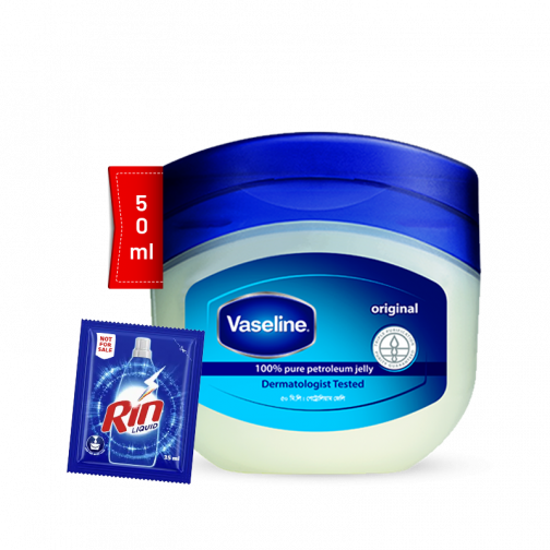 Vaseline Petroleum Jelly 50ml with Rin Liquid – 35ml Free