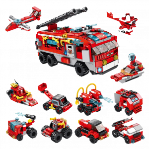 Fire Car 12 In 1 Lego Building Blocks - 572 Pcs ( LD - LFL017)