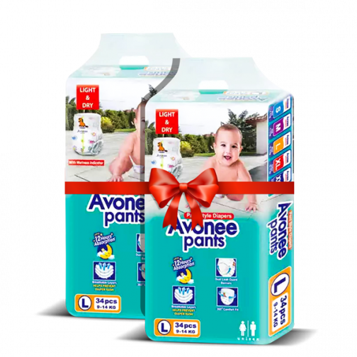 Avonee Pants Diaper L 34 (9-14 kg) – Combo 2 Pcs