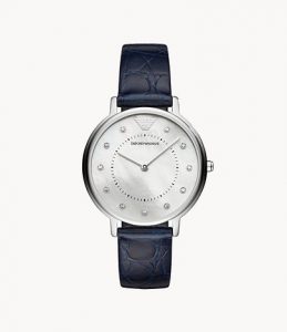 Emporio Armani Women's Two-Hand Blue Leather WatchLD- Lav007