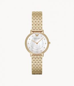 Emporio Armani Women's Two-Hand Gold-Tone Stainless Steel Watch LD- Lav003