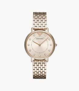 Emporio Armani Women's Two-Hand Pink Stainless Steel WatchLD- Lav005