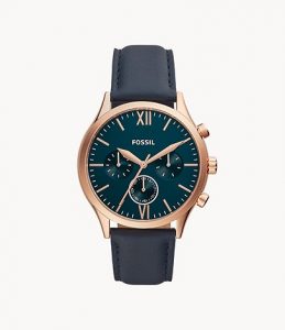 Fossil Fenmore Midsize Multifunction Navy Leather WatchLD- Lav028