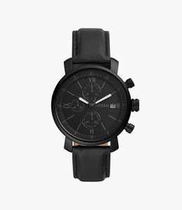 Fossil Rhett Chronograph Black Leather WatchLD- Lav020