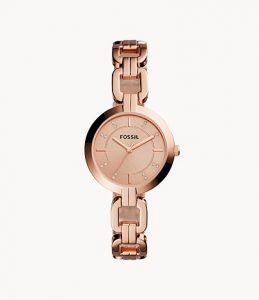 Fossil Kerrigan Three-Hand Rose Gold-Tone Stainless Steel Watch LD- Lav044