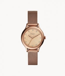 Fossil Laney Three-Hand Rose Gold-Tone Stainless Steel Watch LD- Lav047