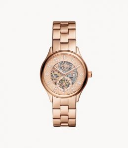 Fossil Modern Sophisticate Automatic Rose Gold-Tone Stainless Steel Watch LD- Lav053