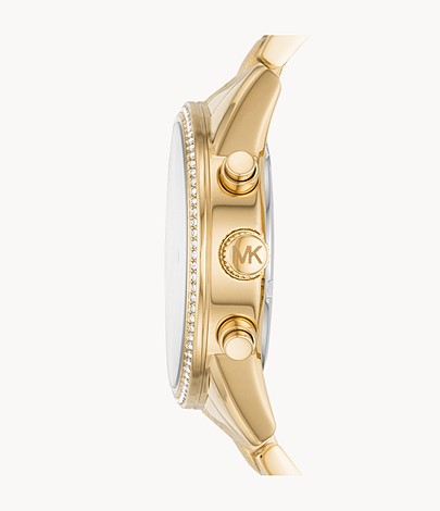 Michael Kors Women's Ritz Chronograph Gold-Tone Stainless Steel Watch LD- Lav065