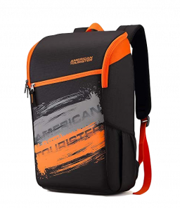 American Tourister Backpack Zest Sch Bag Black & Orange LD - OS003