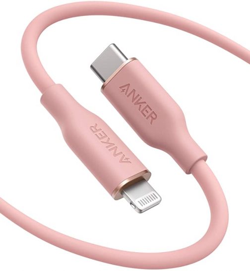 Anker PowerLine Soft USB-C to Lightning Cable 3ft - Pink