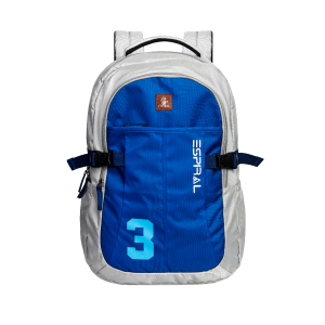 Espiral 202402 3Series Nylon Fabric Super Light Weight Traveling School College Backpack (Black & blue) AH032