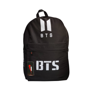 Glitter Black College Backpack With BTS Logo, School Bag, Travel Bag AH037