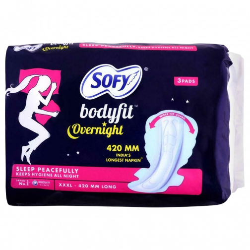 Sofy Body Fit Over Night XXXL Sanitary Napkin - 3 Pads