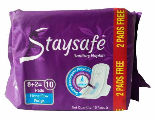 Staysafe Saniatry Napkin Heavy Flow Wings - 10 Pads