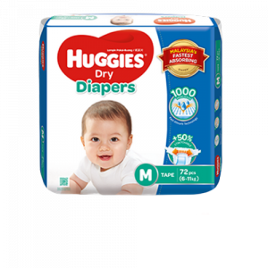 Huggies Dry Baby Belt Diaper M 72 (6-11 kg)