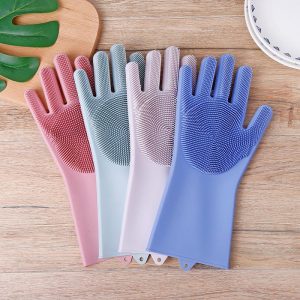 Silicone Dish Washing Kitchen Magic Hand Gloves - 2pcs