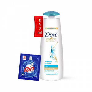 Dove Shampoo Oxygen Moisture 340ml with Rin Liquid - 35ml Free