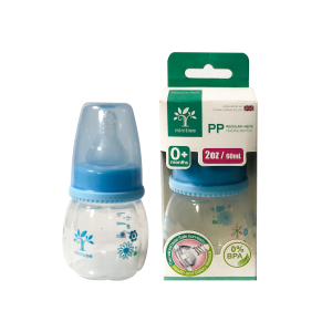 Minitree Baby Plastic Feeding Bottle with Nipple - 60ml Blue (0+m)