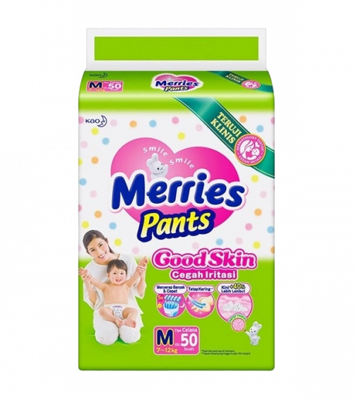 Merries Pants Baby Diaper M 50 (7-12Kg)