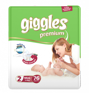 Giggles Premium Jumbo Pack 2 Mini (3-6 Kg) - 76 pcs