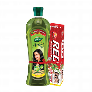 Dabur Amla Hair Oil 300 ml (Free Dabur Red Toothpaste 50 gm) - DBD012