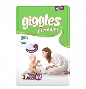 Giggles Premium Jumbo Pack 3 Midi (5-9 Kg) - 68 pcs