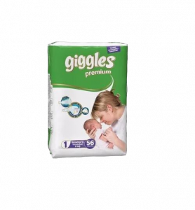 Giggles Premium Eco Pack 1 Newborn (2-5 Kg) - 56 pcs