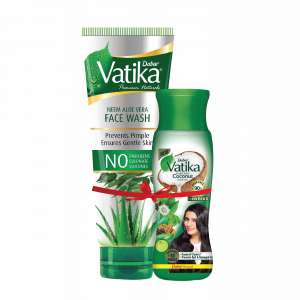 Dabur Vatika Neem Aloe Vera Face Wash 100 ml (Free Vatika Hair Oil 75 ml) - DBD001