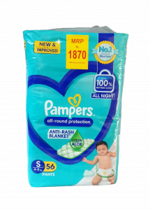 Pampers Baby Diaper Pant S 56 Pcs (4-8Kg)