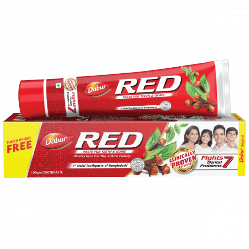 Dabur Red Toothpaste (Free Toothbrush) 100 gm - DBD007