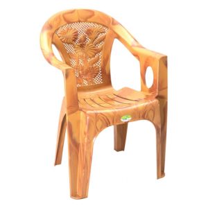 Supreme Chair with Arm (Flower) Sandal Wood-TEL803299