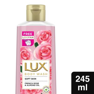 Lux Body Wash French Rose & Almond 245ml Loofa free