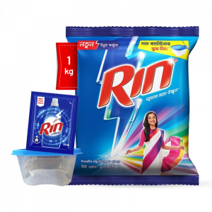 Rin Washing Powder Power Bright 1kg Container free with Rin Liquid - 35ml Free