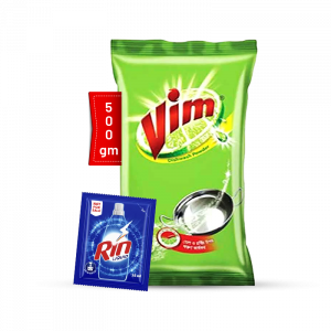 Vim Dishwashing Powder 500g with Rin Liquid - 35ml Free