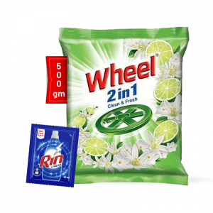 Wheel Washing Powder 2in1 Clean & Fresh 500g with Rin Liquid - 35ml Free