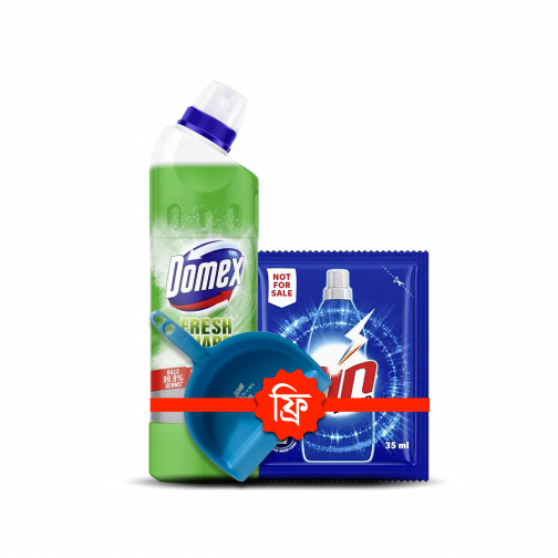 Domex Toilet Cleaning Liquid Lime Fresh 500ml Dust Pan Free with Rin Liquid - 35ml Free
