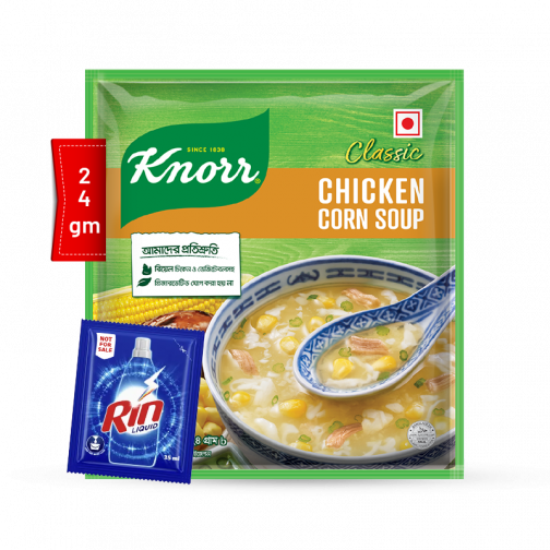 Knorr Soup Chicken Corn 24g with Rin Liquid - 35ml Free