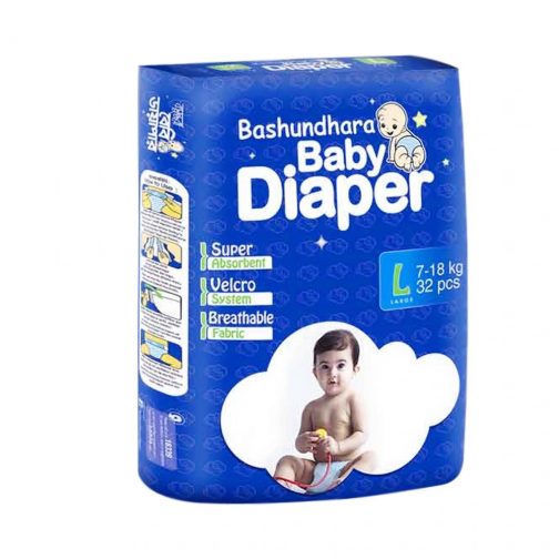 Bashundhara Baby Diaper (Belt) L 32 (7-18 kg)