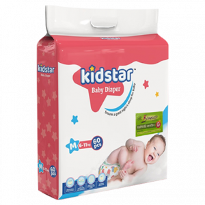 Kidstar Baby Belt Diaper M 60 (6-11 kg) - 2 pcs Staysafe Sanitary Napkin Free
