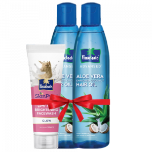 Parachute Hair Oil Advansed Aloe Vera Enriched Coconut 250ml Double Pack (FREE Goat Milk Facewash - GLOW - 50gm)