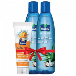 Parachute Hair Oil Advansed Aloe Vera Enriched Coconut 250ml Double Pack (FREE Orange Face Wash - ANTI PIMPLE - 50gm)