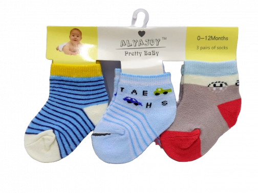 ALYAJOY pretty baby Socks 3 Pairs (Random Color) C-ME103