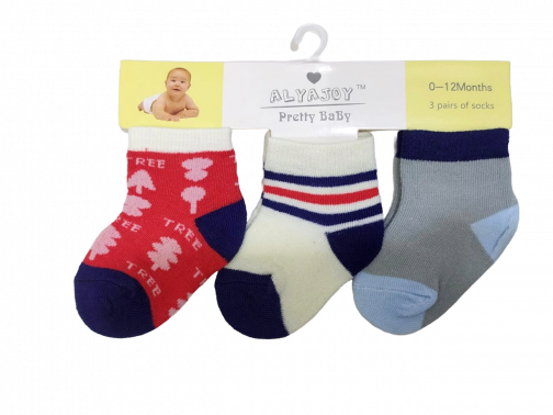 ALYAJOY pretty baby Socks 3 Pairs (Random Color) C-ME103